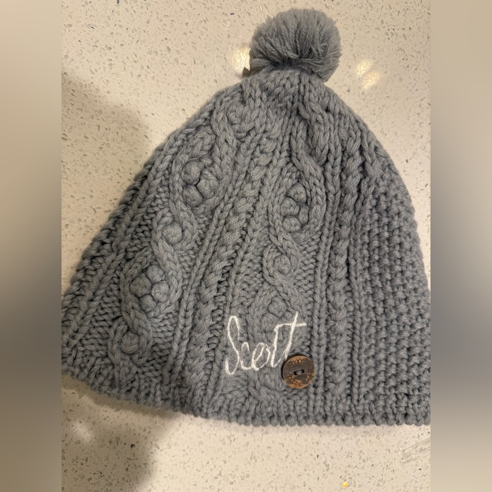 Scott Gray Knit Pom-Pom wool Beanie